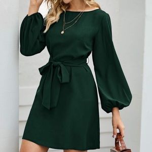 Green lantern long sleeve mini dress Minimalist Work